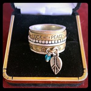 Lucky You 7 Gold & Silver Twirl Ring